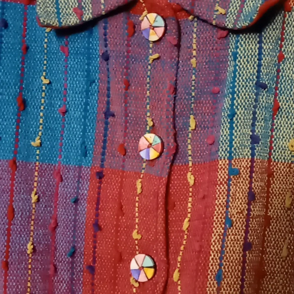Multicolor Patchwork Button-Front Jacket - Picture 5 of 9